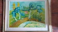 Athos Faccincani, dipinto olio su tela, "Olivi sul Lago", 1983. Euro 500,00 