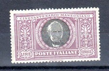 regno 1923 manzoni 5 lire n.156 tl/mh ben centrato cat 2000!!