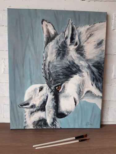 Lupo amore dipinto animale
