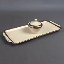 Set Da Tavola Porcellana Bavaria Mitterteich Vassoio E Zuccheriera Blu Oro 1970