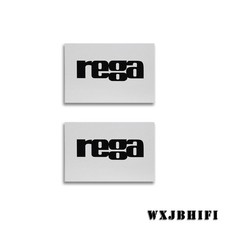 Coppia Griglia Altoparlanti Rega Personalizzata Logo Alluminio Badge 51mm(2.X76 mm (2,99")