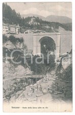1908 FONZASO (BL) Ponte della Serra *Cartolina postale ANIMATA operai FP VG
