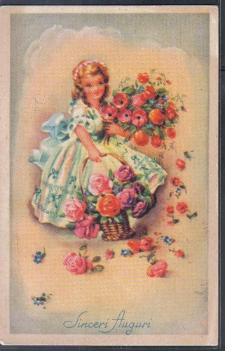 Bambina con molti fiori - bambina,