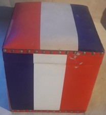 Cubo Pouf 33x33x33 a scelta tra Francia, Italia, color Nero. Sedile. Poggiapiedi