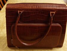 Borsa Valigetta Donna Vera Pelle con Stampa Coccodrillo Porta Documenti Porta PC