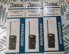 Lotto 3 Ricetrasmettitori Zodiac Microvox con Auricolari - Non Testati 