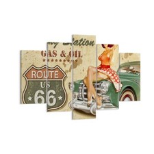 Quadro su Tela 150x100cm Donna automobile trasporto strada Stampe Murale