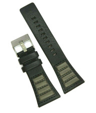 DIESEL Original Cinturino In Pelle DZ7385 Bracciale Nero 30Mm