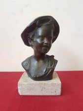 ANTIQUE BRONZE BUST, SIGNED