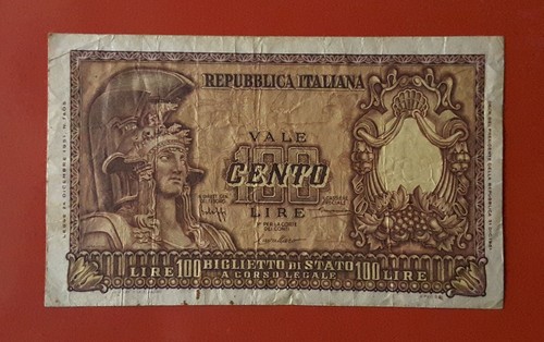 Banconota 100 lire 1951 italia - banconota,