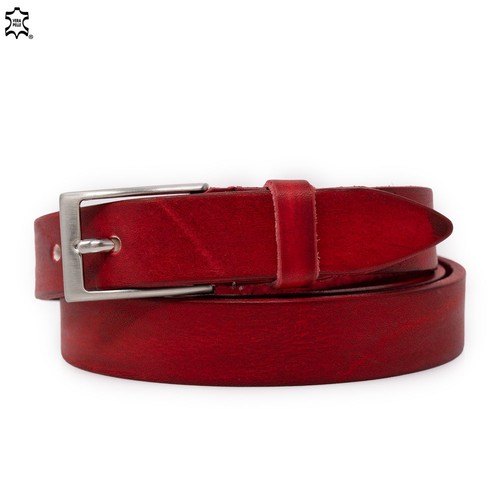 Cintura donna rossa vera pelle