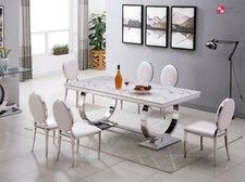 Tavolo da pranzo di lusso acciaio inox marmo imitazione design tavolo sala da pranzo 180x90 e 200x100 