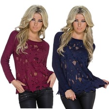 Maglione donna fiori pizzo