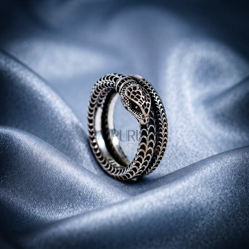Anello serpente unisex argento