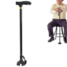 BASTONE DA PASSEGGIO PER ANZIANI DISABILI CON PIEDI GOMMA ALTEZZA REGOLABILE