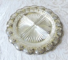 Piatto Relish con 4 fodere in vetro Wilhelm Wolff Germania c1930 Vassoio antipastiera