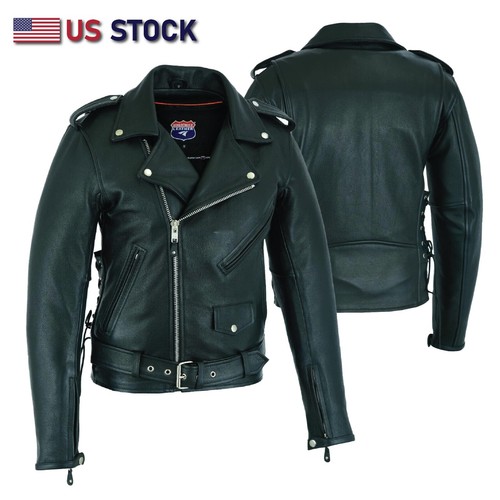 Giacca pelle per moto - in,