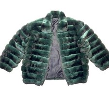 Cappotto uomo vera pelliccia di coniglio verde rex naturale cincillà bomber giacca cappotto spesso