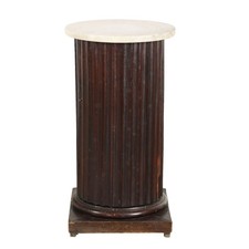 Comodino a Colonna Antico Stile Impero Noce Italia XIX Secolo