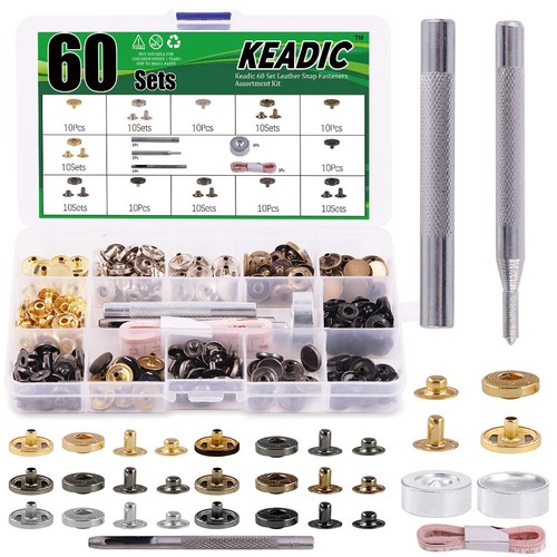 Keadic 60pcs rivetti - per, cuoio