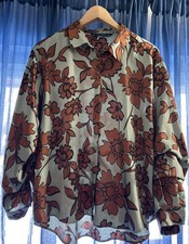 Blusa Zara Basic blu e ruggine