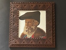 ARTE SARDA ENNIO PERROTTI COSTUME SARDO OLIO SU CERAMICA-ALTARA MELIS-SARDINIA