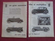 Fiat Balilla Sport Torpedo Spider Berlina  Pubblicita'  Advert ORIGINALE  1934