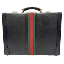 GUCCI Sherry Line bauletto bauletto pelle nera oro logo ferramenta dal Giappone