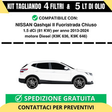 Tagliando per NISSAN Qashqai II Fuoristrada Chiuso 1.5 dCi 81 kw Diesel 2013-...