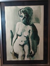 Quadro Dipinto Acquarello 'Nudo Di Donna' Firmato 'Pagani'
