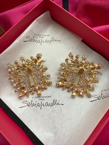 Orecchini perno con strass - a,