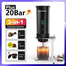 Macchina per Caffè Espresso Portatile Elettrica Wireless Polvere e Cialde 3 in 1