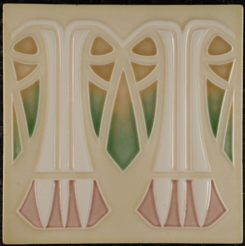 Piastrella antica art nouveau - piastrella,