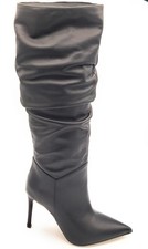 Altramarea 47195 stivale pelle nera arricciata tacco 10cm fondo gomma 5/6