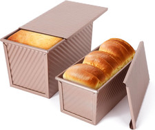 Set Di 2 Stampo Pane in Cassetta, 21X11,5X11Cm + 19X9,5X8Cm Stampo Pane Con Cope