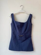 Top corsetto Elisabetta Franchi Donna 40 Blu Cotone Pre Owned