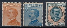 1923-25  ITALIA VITTORIO  EMANUELE C 20 + C 60 + LIRE 2 FLOREALE   MNH - 1650 SV