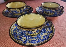 TAZZE DA THE IN CERAMICA DI CALTAGIRONE  - TRITTICO  - PROD.  O.P.A.L.