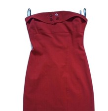 Tubino Rosso Senza Spalle Mary Depp Tg 38 XS