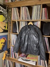 Giacca uomo vera pelle nera media ottime condizioni Barneys slim