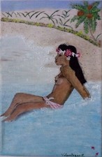 Dipinto "Donna al Mare". Olio