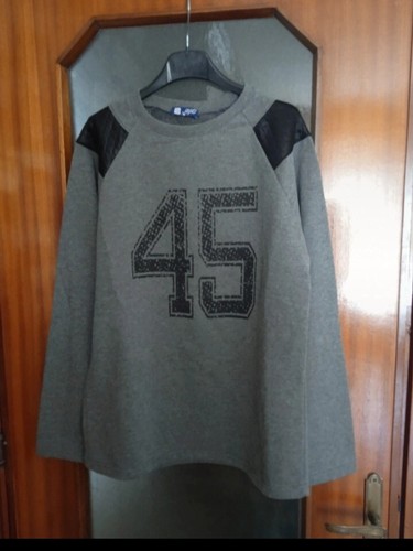 Felpa grigia con - numero, 45