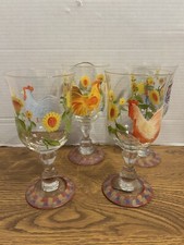 4 bicchieri gallo e girasole