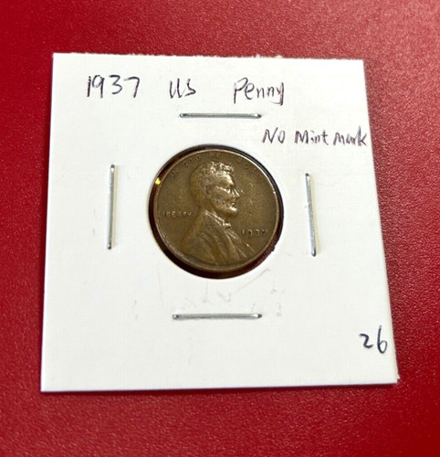 1937 penny coin - coin, senza