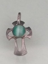 Ciondolo Vintage Croce Argento E Pietra 