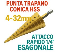 Punta trapano cono conica hss
