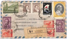 ai2746 - ARGENTINA - Storia Postale Copertina POSTA AEREA REGISTRATA GERMANIA Croce Rossa