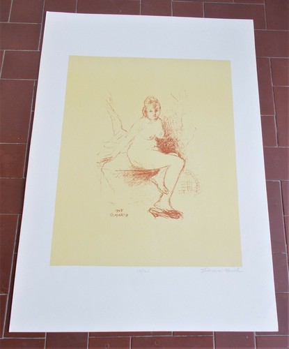 Litografia giovanni march nudo - litografia,