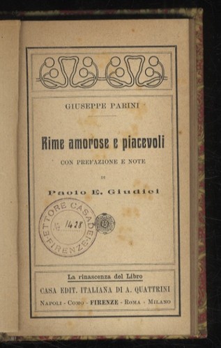 Rime amorose piacevoli - amorose, e