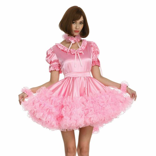 Sissy cameriera rosa vestito